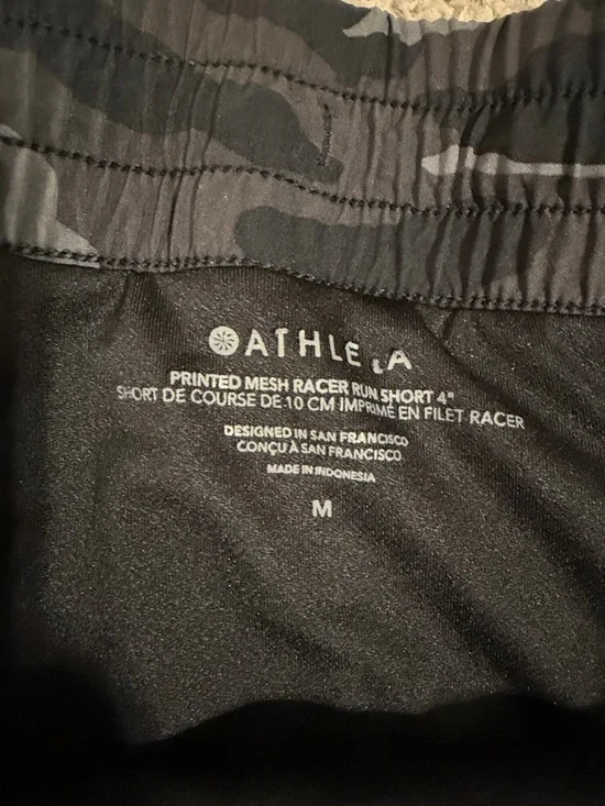 Athleta Black and Gray Camo Training Shorts - Picture 3 of 6